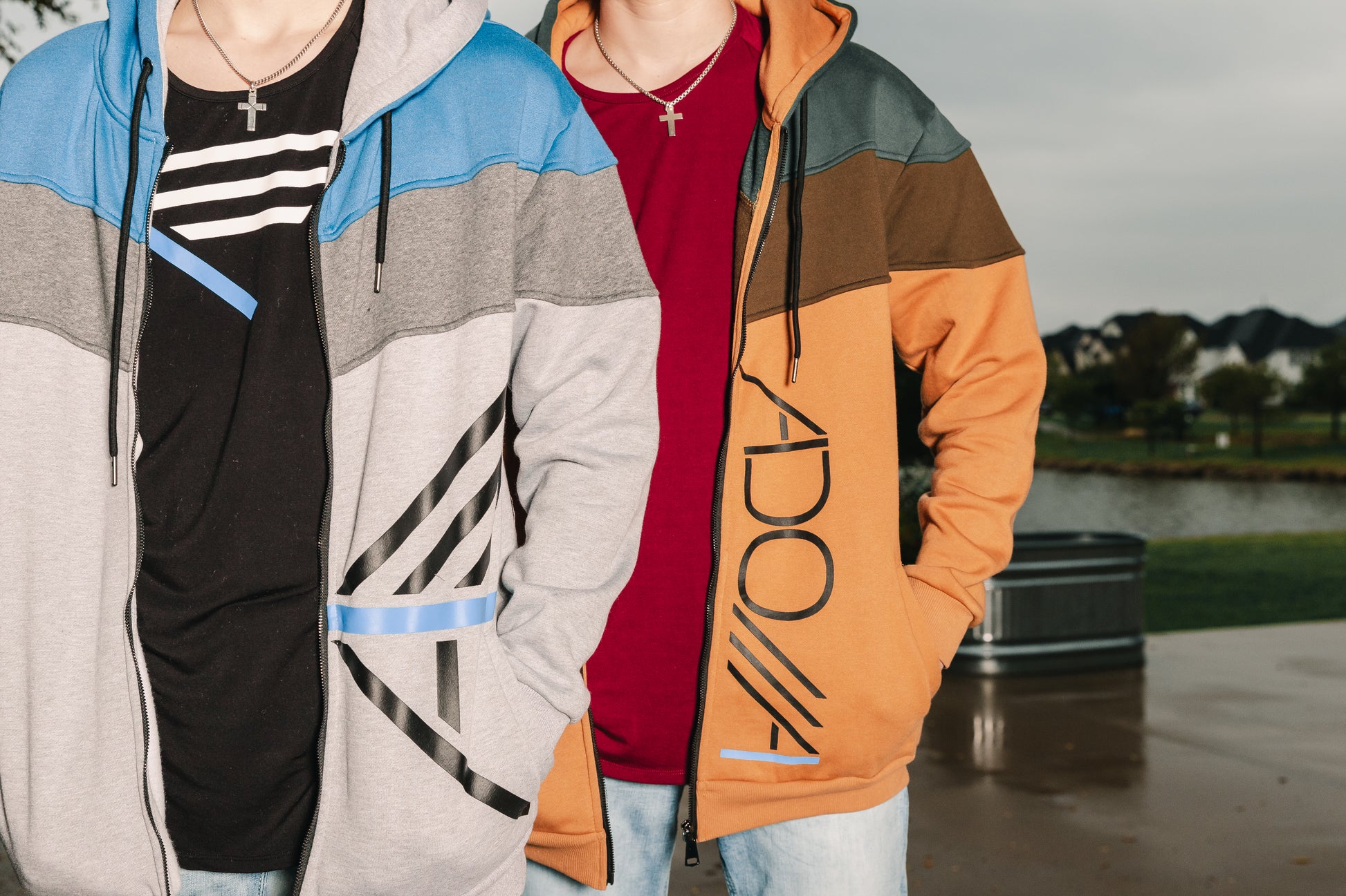 Christian Youth wearing Now Found Christian Apparel's I AM and Adonai Zip-Up Hoodies