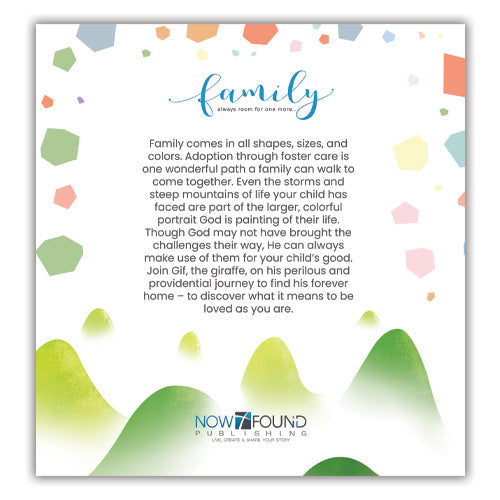 family always room for one more at the top of the rear cover for loved as you are christian book for christian adoption by steven cohen and now found publishing