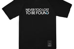 now found christian apparel never too lost to be found bamboo tee in midnight black