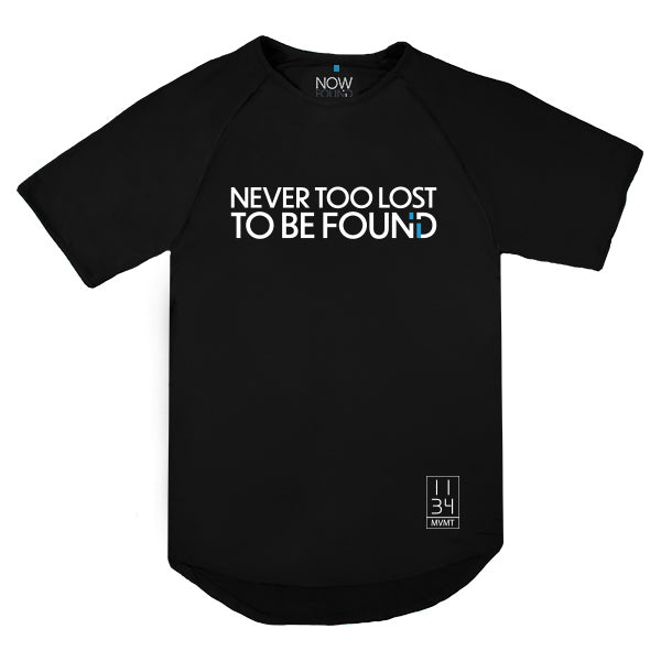 now found christian apparel never too lost to be found bamboo tee in midnight black